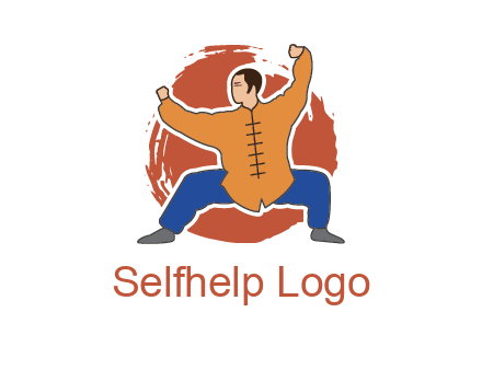 man in karate stance