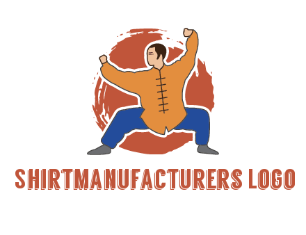 man in karate stance