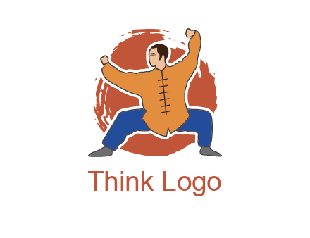 man in karate stance