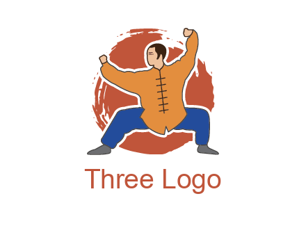 man in karate stance