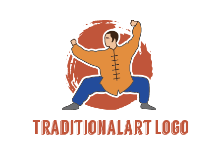 man in karate stance