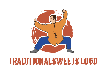 man in karate stance