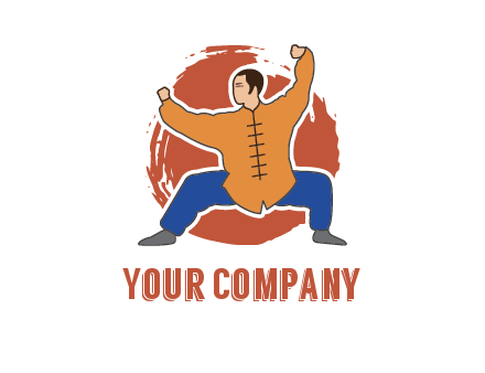 man in karate stance