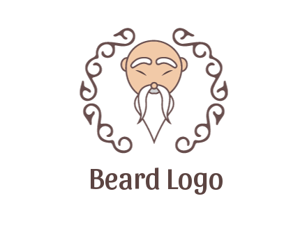 old man with long beard and mustache with swirl pattern