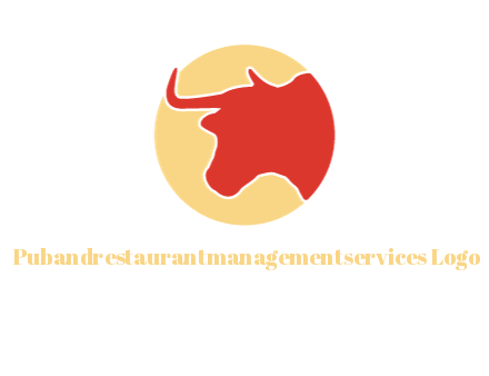 bull head with horn in circle shape