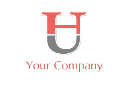 letter H joined with letter U