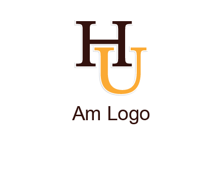 letter U under letter H