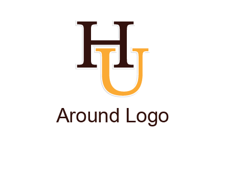 letter U under letter H