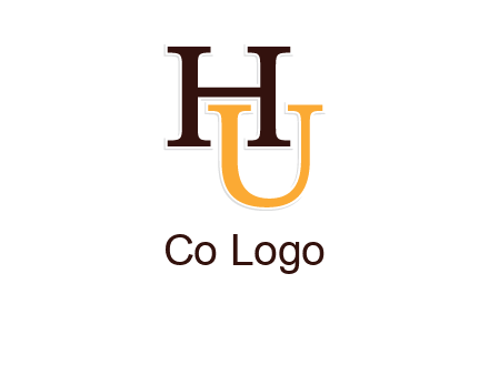 letter U under letter H