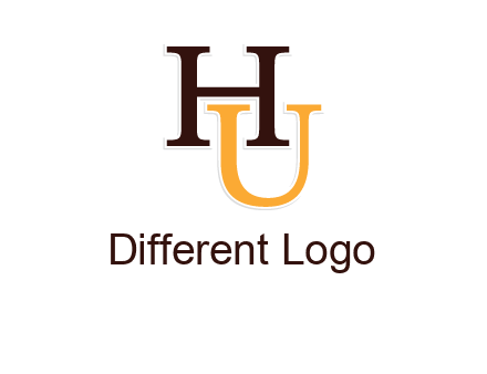 letter U under letter H