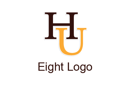 letter U under letter H