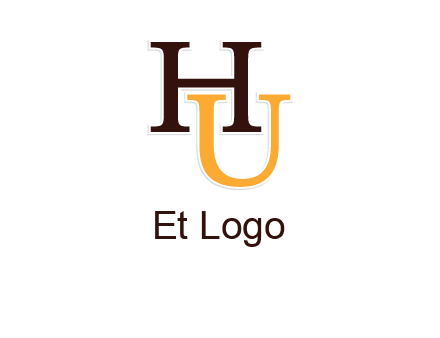 letter U under letter H