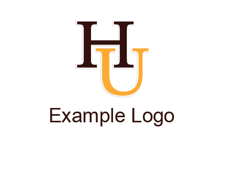 letter U under letter H