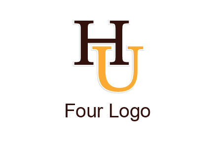 letter U under letter H