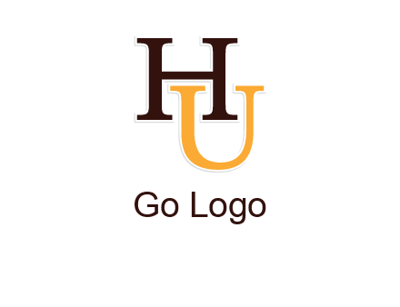 letter U under letter H