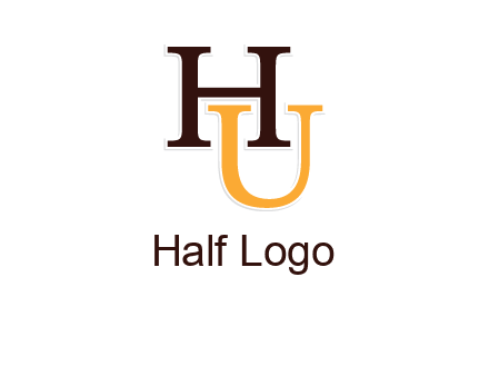 letter U under letter H