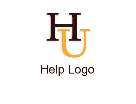 letter U under letter H