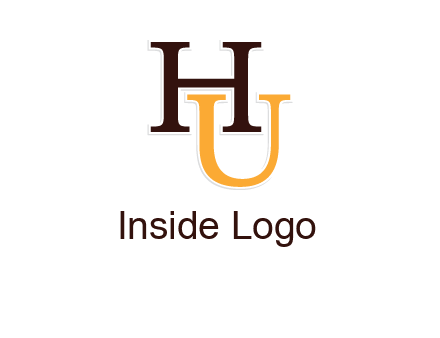 letter U under letter H
