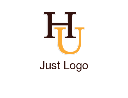 letter U under letter H