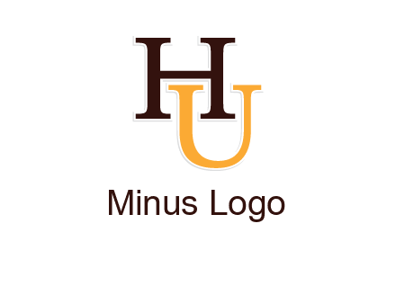 letter U under letter H