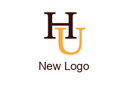 letter U under letter H