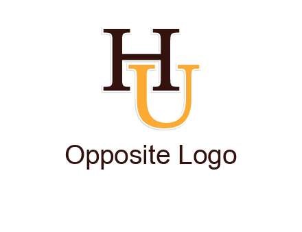 letter U under letter H