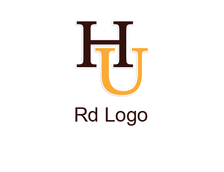 letter U under letter H
