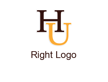 letter U under letter H