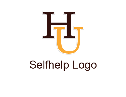 letter U under letter H