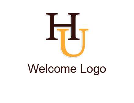 letter U under letter H