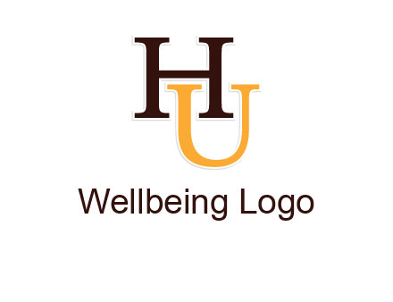 letter U under letter H