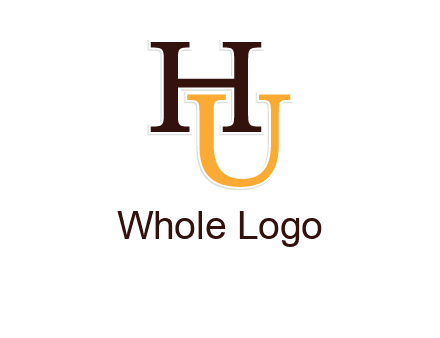 letter U under letter H