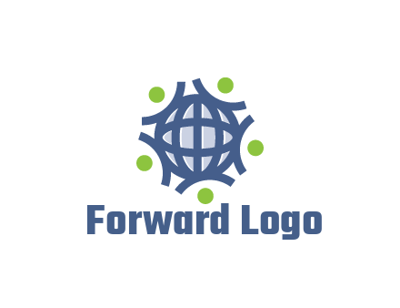 abstract figures around globe
