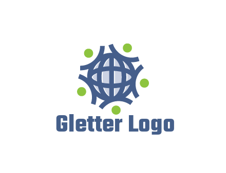 abstract figures around globe