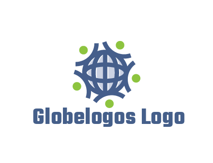 abstract figures around globe