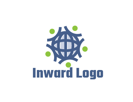 abstract figures around globe