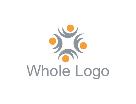 swooshes with circle forming abstract figures