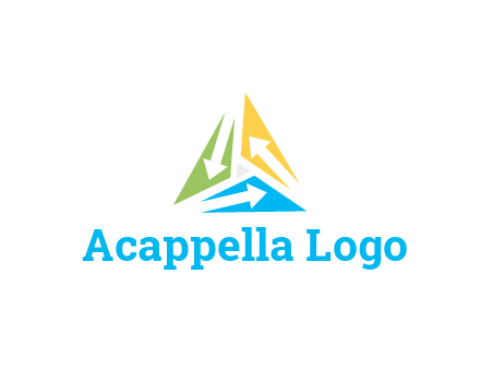 negative spacing arrows in triangle forming triangle
