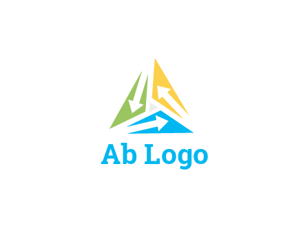 negative spacing arrows in triangle forming triangle