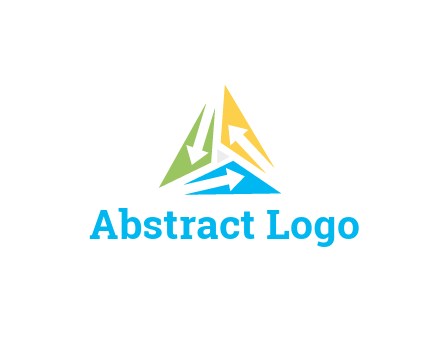 negative spacing arrows in triangle forming triangle