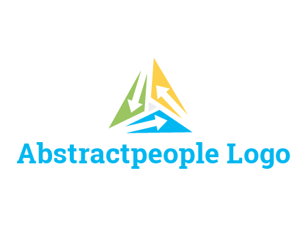 negative spacing arrows in triangle forming triangle
