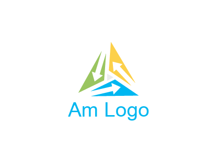 negative spacing arrows in triangle forming triangle