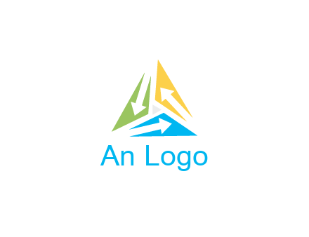 negative spacing arrows in triangle forming triangle