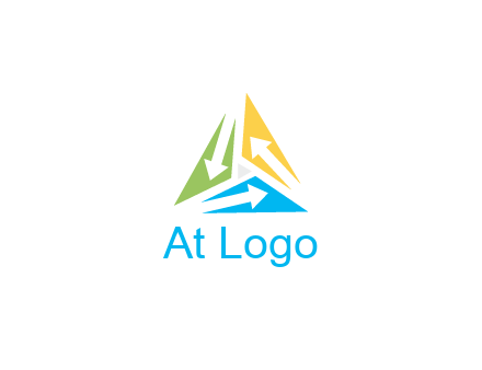negative spacing arrows in triangle forming triangle