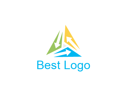 negative spacing arrows in triangle forming triangle