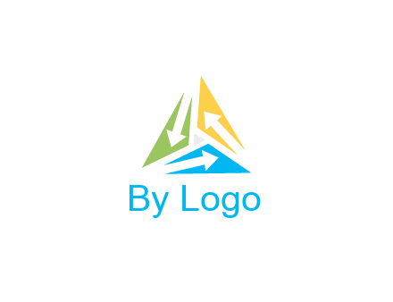 negative spacing arrows in triangle forming triangle