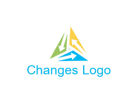 negative spacing arrows in triangle forming triangle