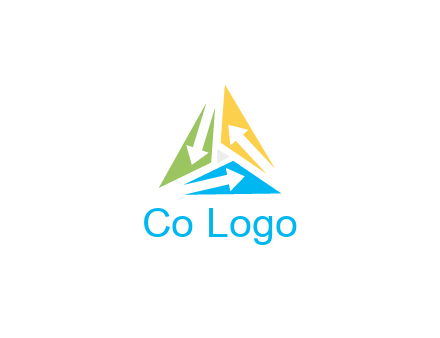 negative spacing arrows in triangle forming triangle