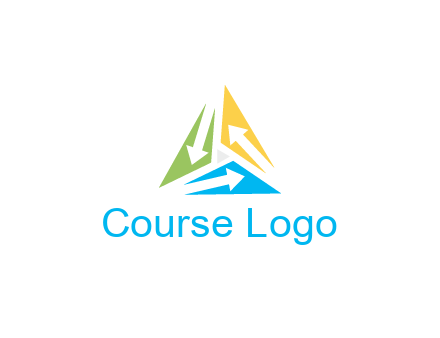 negative spacing arrows in triangle forming triangle