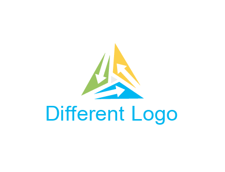 negative spacing arrows in triangle forming triangle